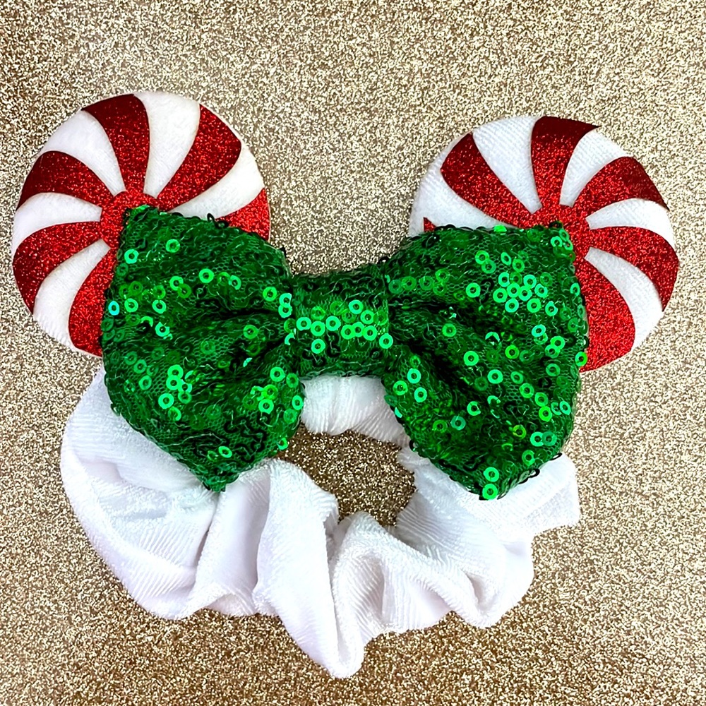Peppermint Christmas Disneyland scrunchie